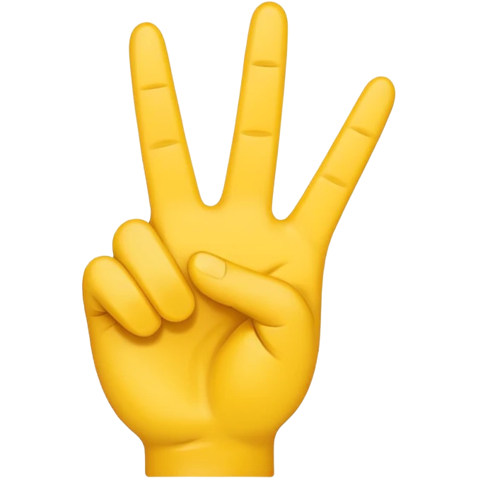 minimalist peace sign hand emoji, yellow emoji