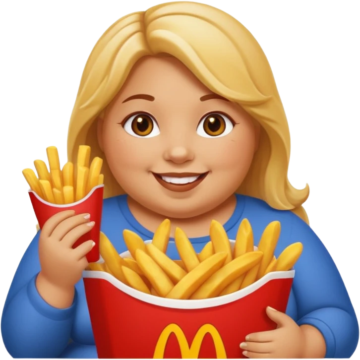 Fat Girl munching fries emoji