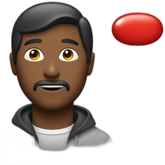 man with red pill emoji