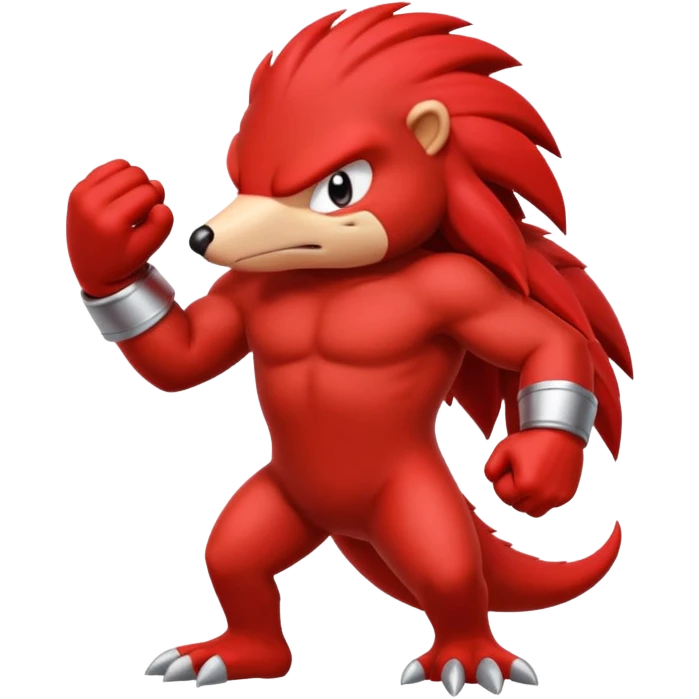 Sonic the hedgehogs friend knuckles a red animal  emoji