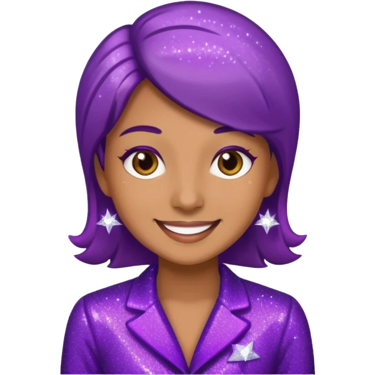 supervisor wearing glitter purple glittery clothes emoji
