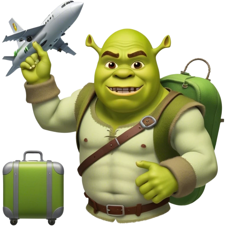 Little short shrek about to bomb a airport emoji