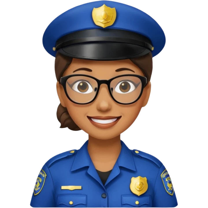 woman police with glasses emoji