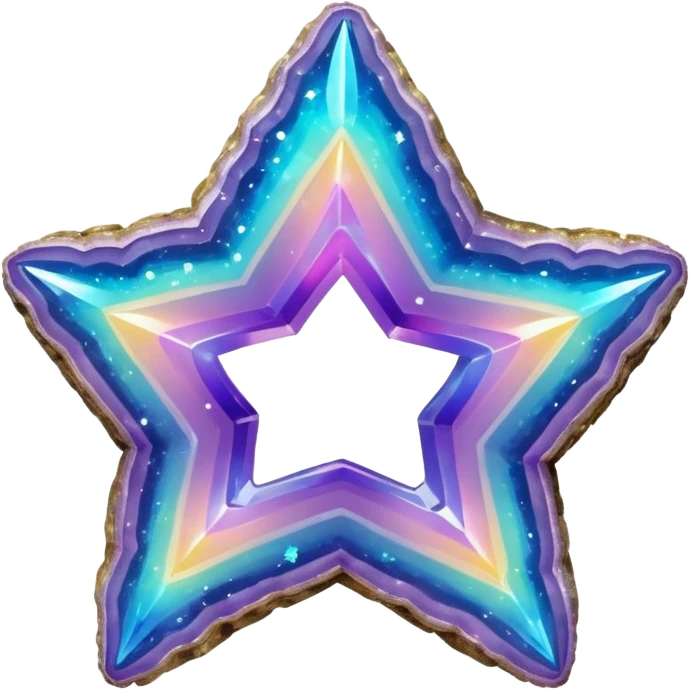 hd detailed glittering holographic star shaped geode emoji