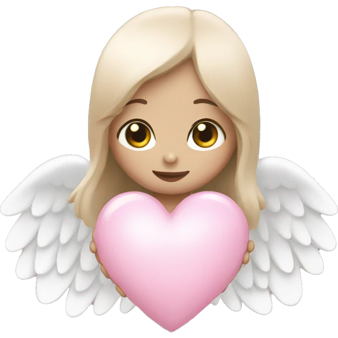 Angel with a light pink heart emoji
