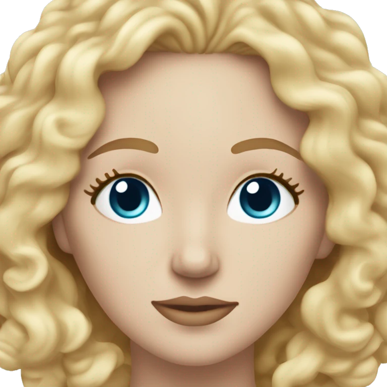 White girl- ocean blue eyes closed- beauty face mask massage full care- blonde curly hair emoji