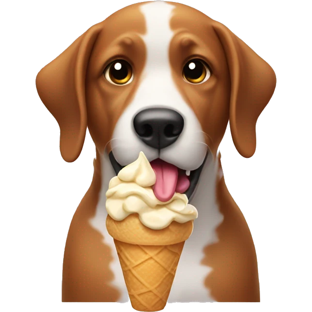Dog eating ice cream emoji