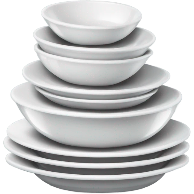 clean stack of dishes with bubbles emoji