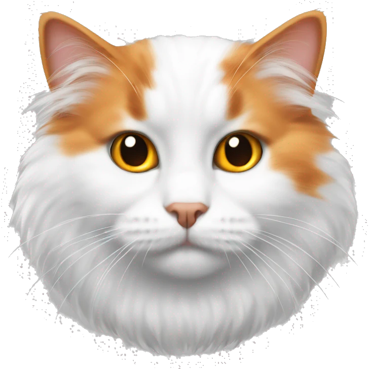 fluffy white and orange turksih van cat emoji