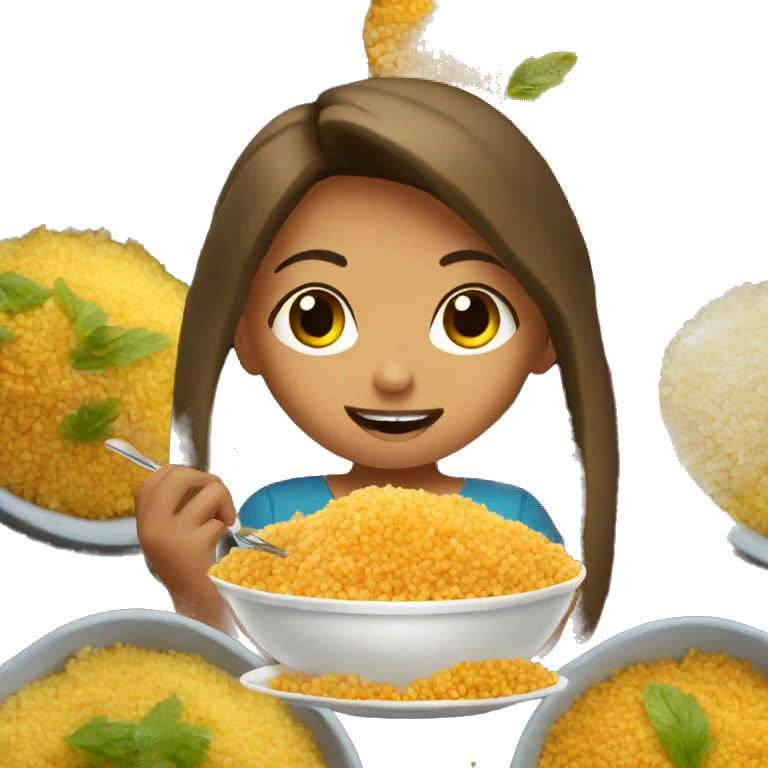 girl eating tunisian couscous emoji