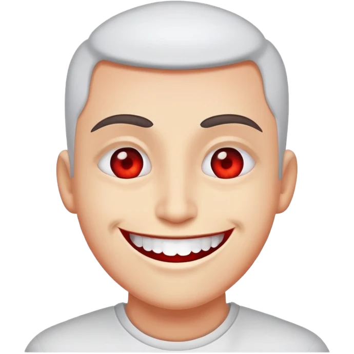 Big smile with bloodshot eyes emoji