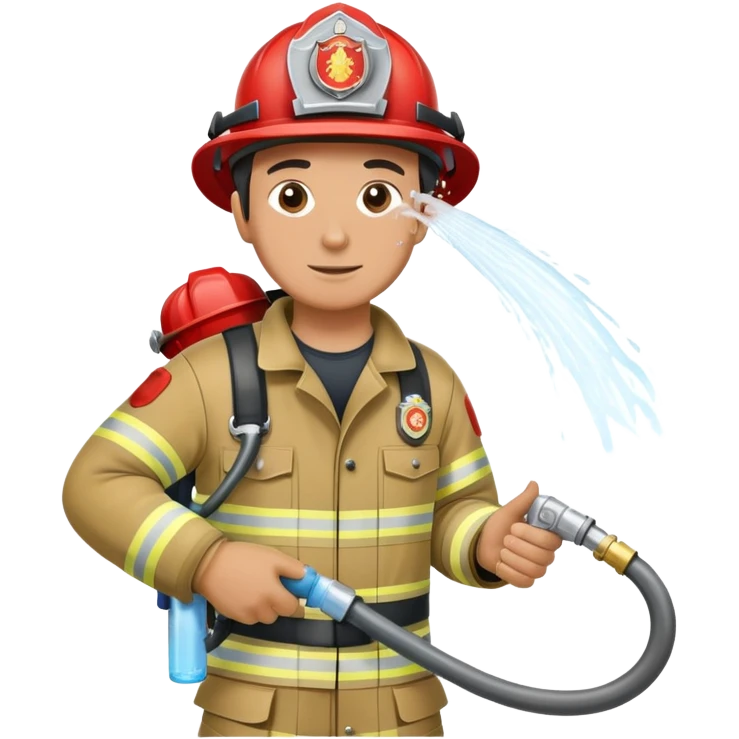 Firefighter spraying fire with hose emoji