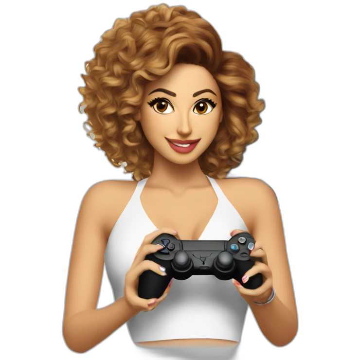 myriam fares playing play station emoji