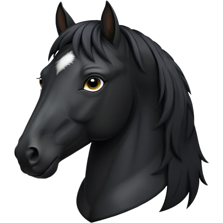 Black freesian horse with kind eyes, all black just the head and neck emoji