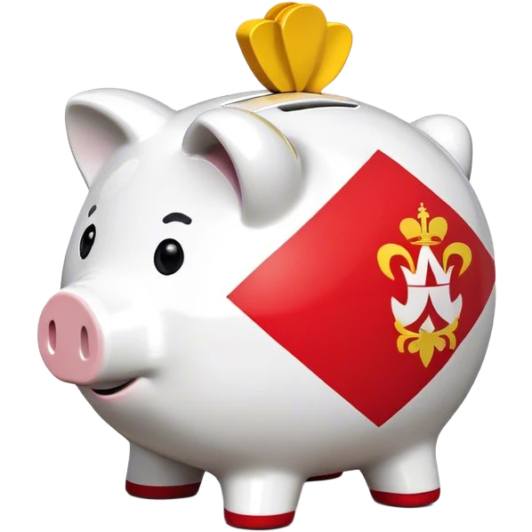 piggy bank in colors of monaco flag emoji