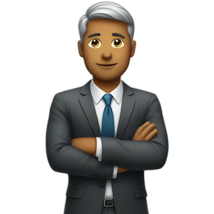 businessman crossing his arms emoji