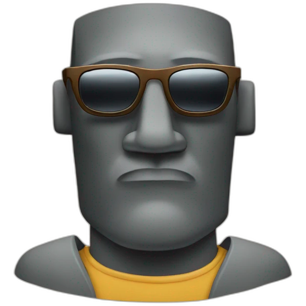 moai wearing sunglasses emoji