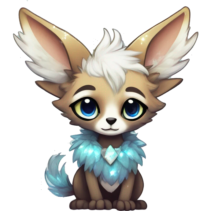 Cool cute Kawaii edgy fantasy animal sparkle fursona Fionbri creature by griffsnuff & LiLaiRa & Falvie full body emoji