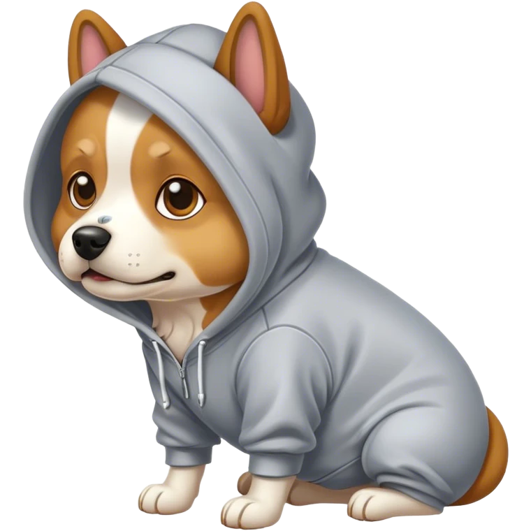 Dog wearing a hoodie emoji