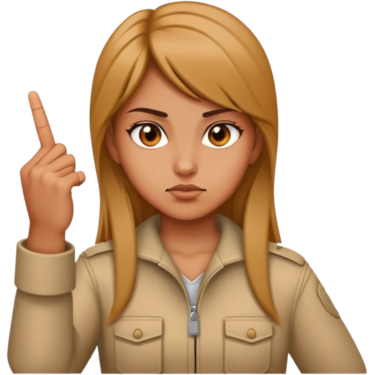 Girl with middle finger emoji