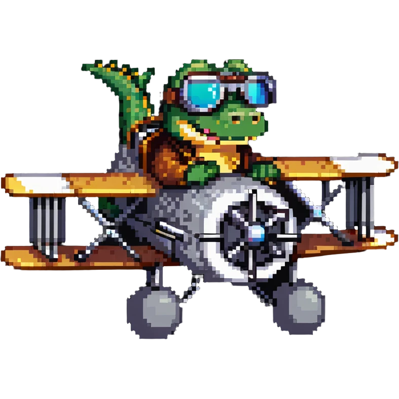 crocodile taking off in airplane emoji