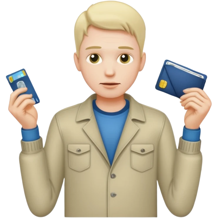 man showing empty pockets emoji