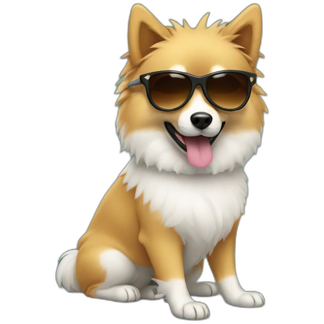 Spitz with sunglasses emoji