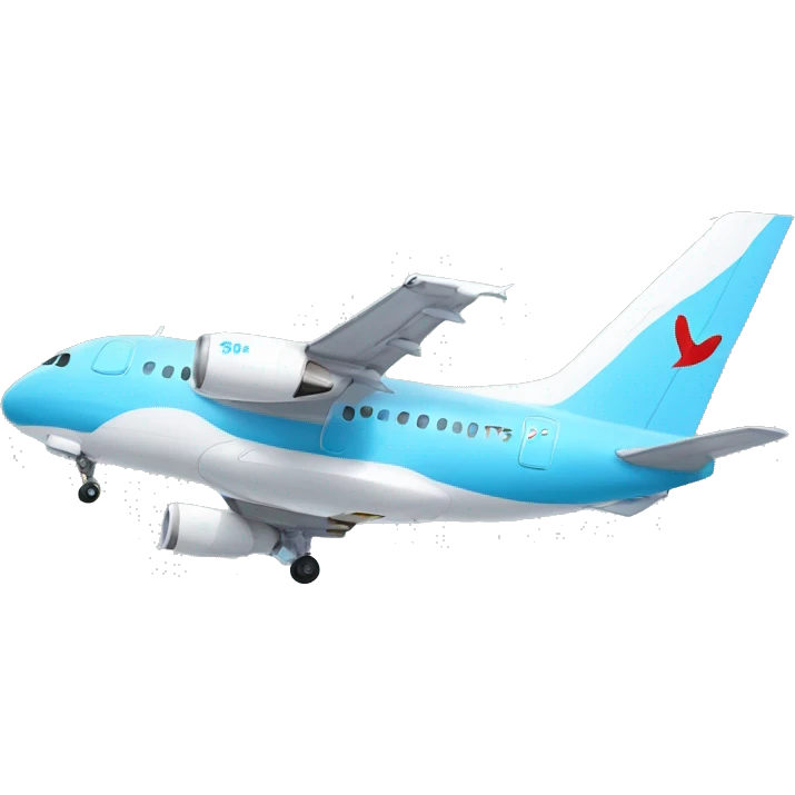 Light blue aircraft with TUI smile on the tail emoji
