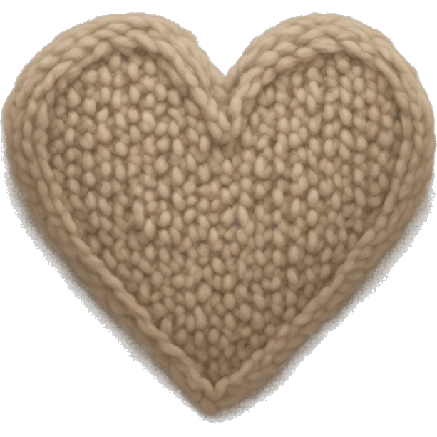 Knitted beige heart emoji