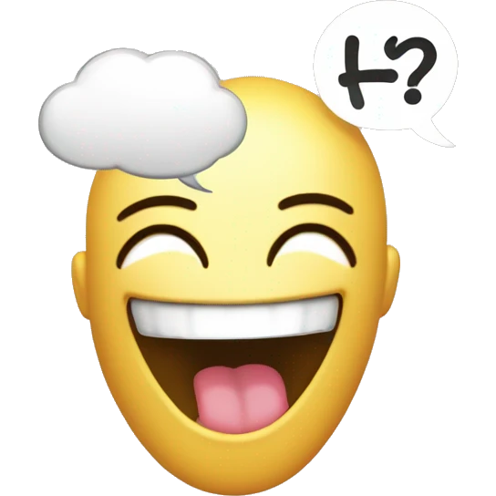Laughing face with a thought bubble that says Hahaha emoji