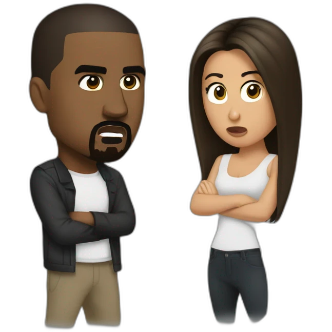 Kanye West and Kim fighting emoji