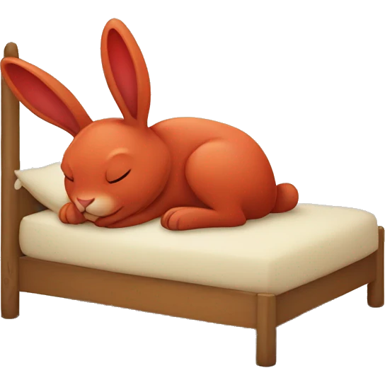 red rabbit sleeps emoji