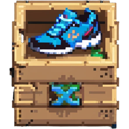 2d power up crate with a running shoe symbol for speed boost emoji