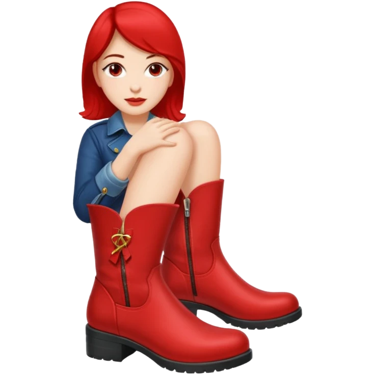 woman red boots emoji