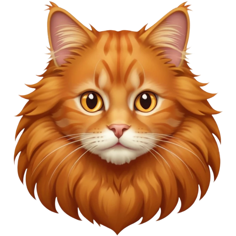 orange tabby maine coon cat with fluffy mane emoji
