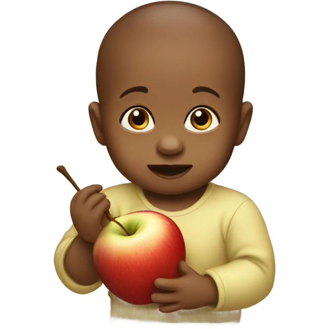 Baby eats apple  emoji
