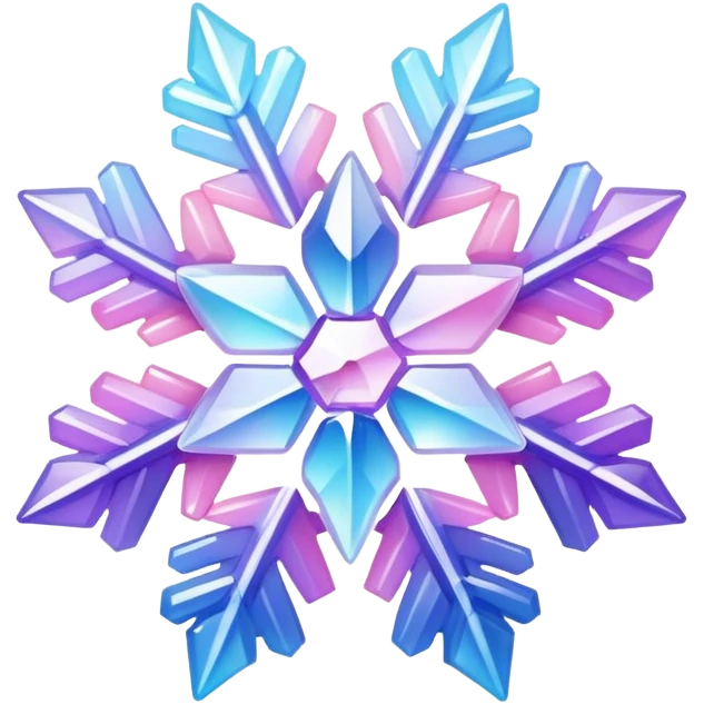 Gradient iridescent Pastel Pink violet blue white crystal star snowflake  emoji