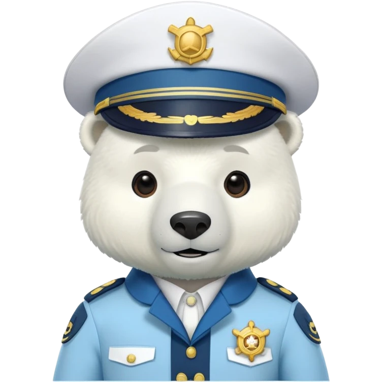 Polar bear captain with blue uniform and captain's hat, Captain Barnacles from Octonauts emoji