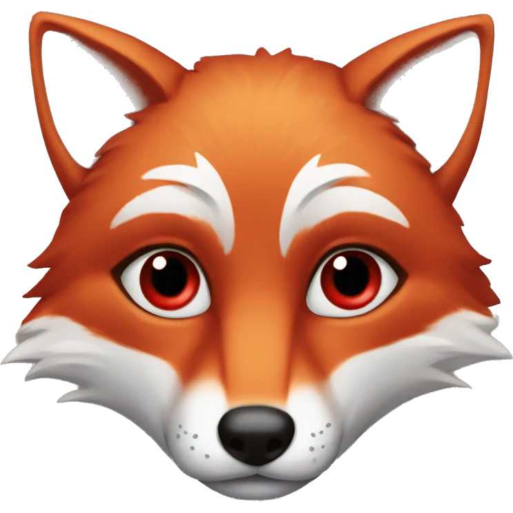 "deep lush red fox face" with hearts in eyes emoji