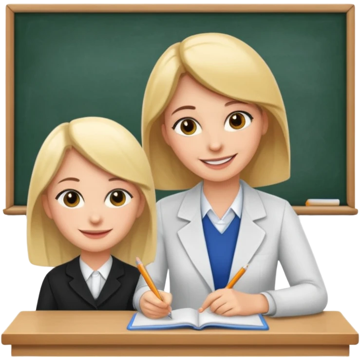teacher helping student emoji
