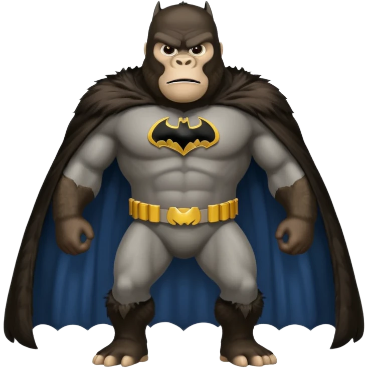 king kong in the classic batman uniform cape emoji