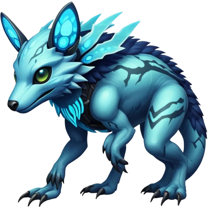 exotic tropical cyber-Protogen-Fakémon-Vernid-creature emoji