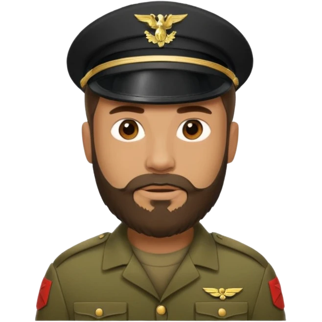 male soldiers with beard with out cap emoji