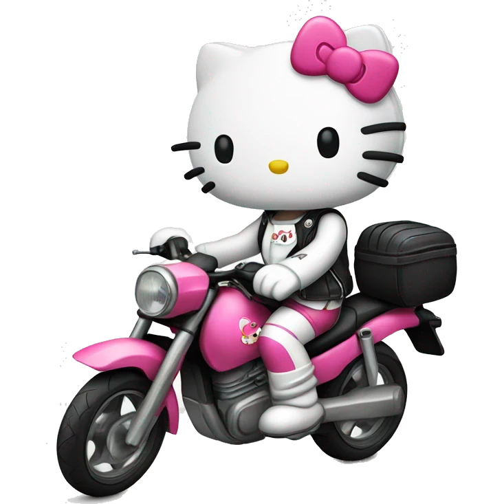 Hello kitty qui fait de la moto emoji