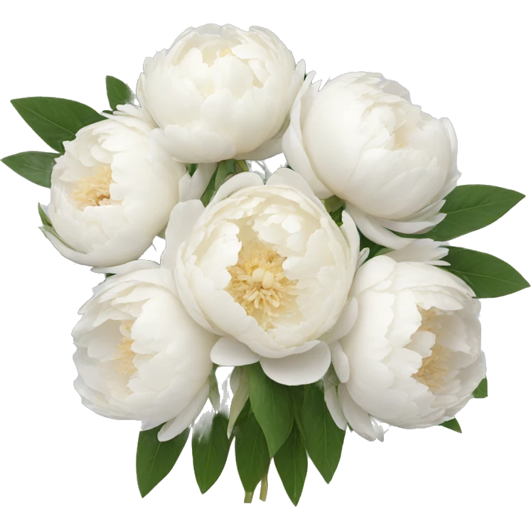White peonies bouquet  emoji