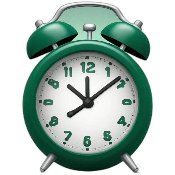 alarm clock dark green emoji