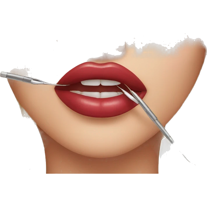Emoji with lip injections and long nails emoji