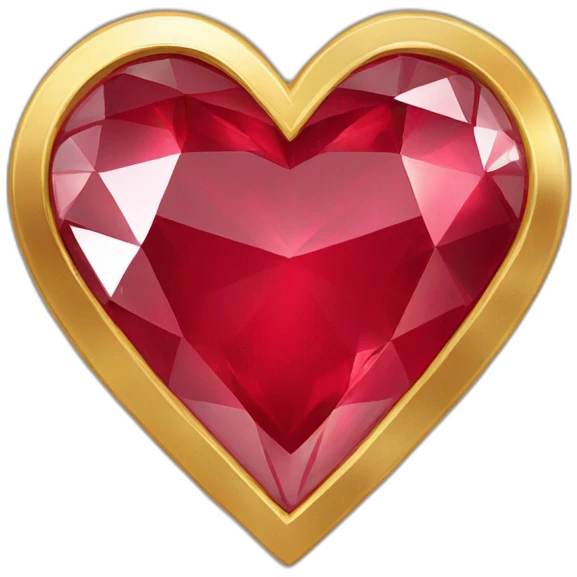 Red heart diamond with gold border emoji