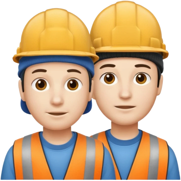 one person with two heads joined at the neck. One head wears a construction cap, the other a woolen beanie. emoji