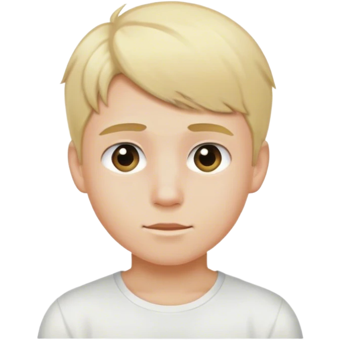 Boy  white top and blonde hair  emoji